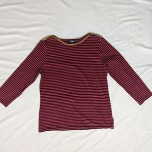 Chaps Women's Boat Neck Striped 3/4 sleeve top, size XL